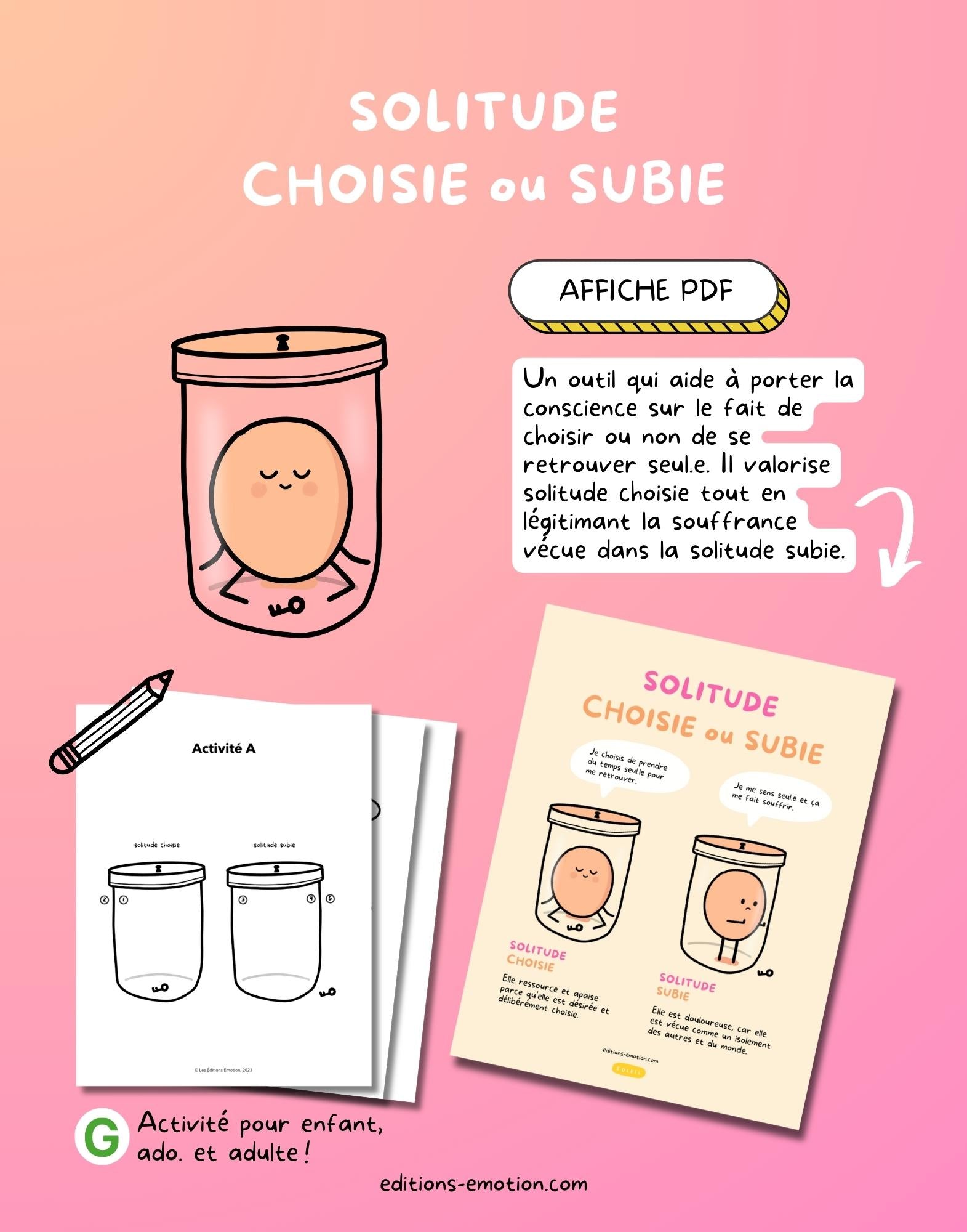 Affiche - Solitude choisie ou solitude subie | Les Éditions Émotion