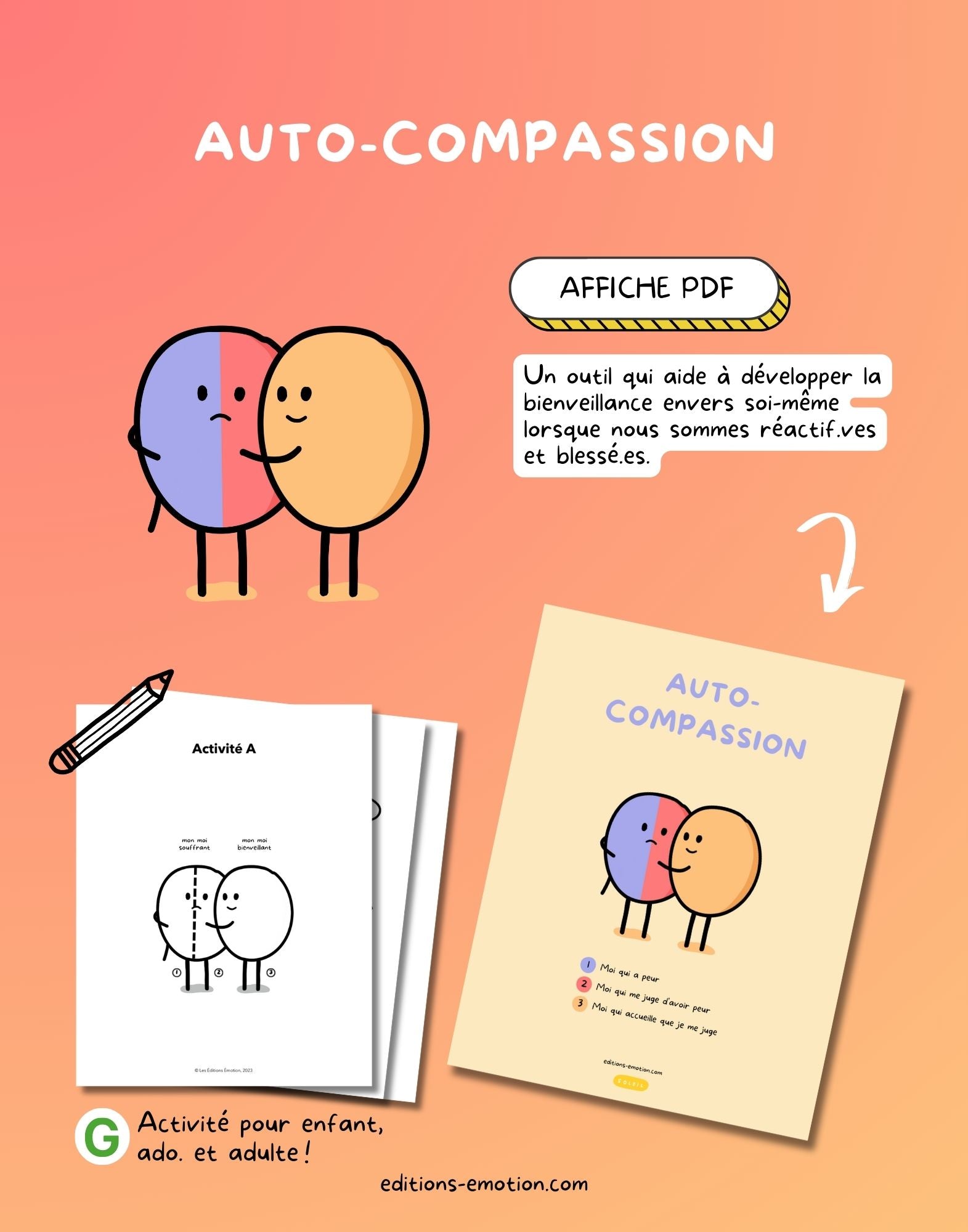 Affiche - Auto-compassion | Les Éditions Émotion