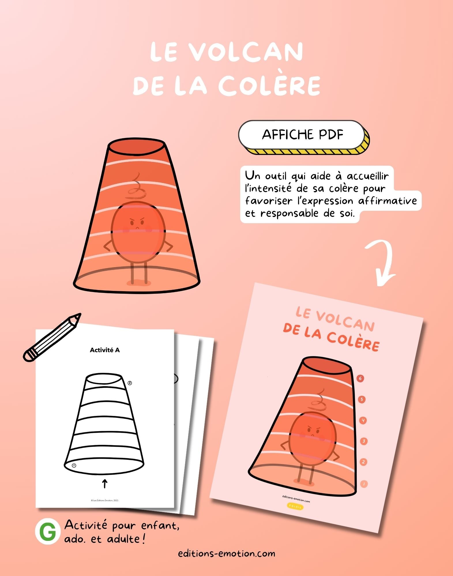 Affiche - Le volcan de la colère | Les Éditions Émotion