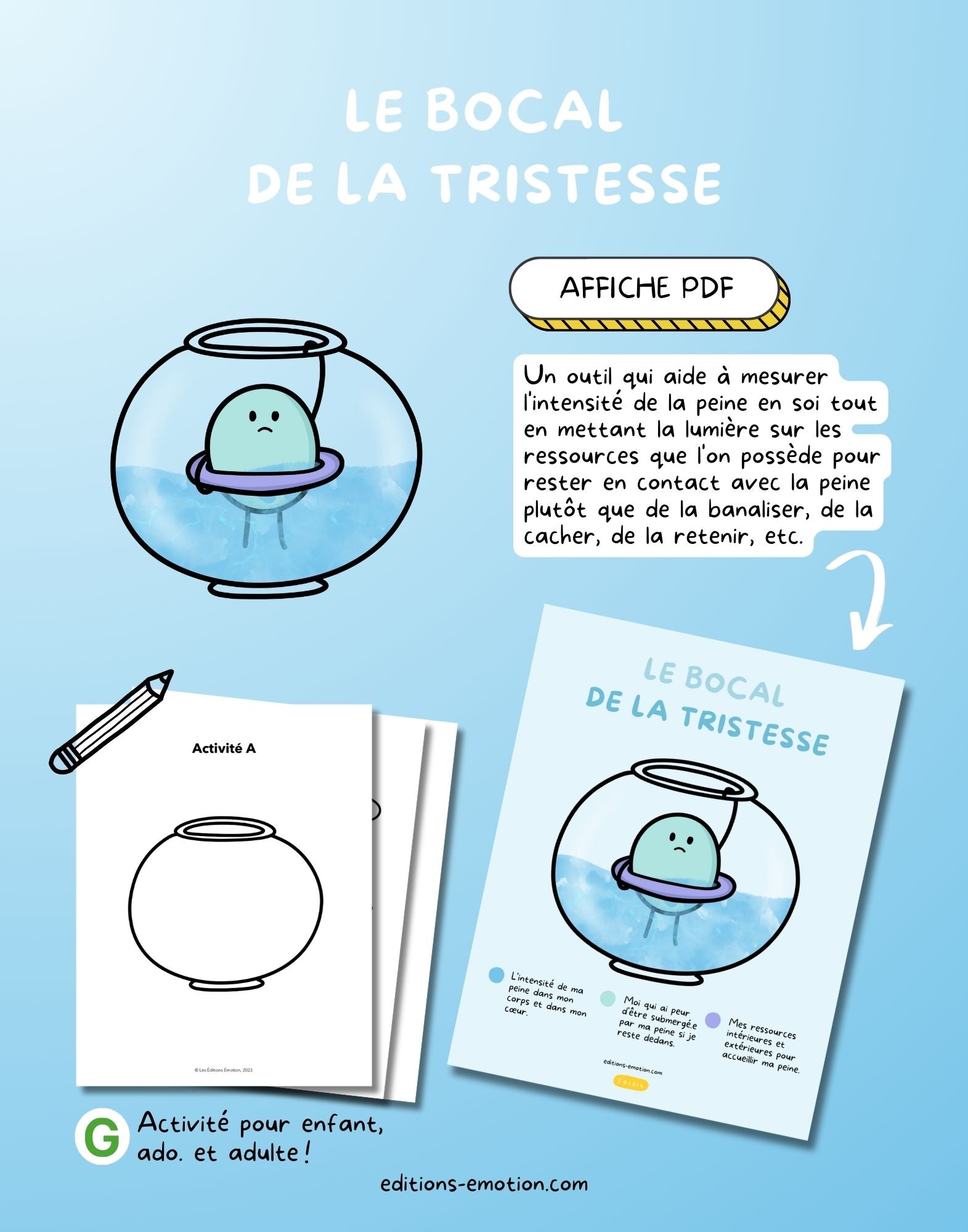 Affiche - Le bocal de la tristesse | Les Éditions Émotion