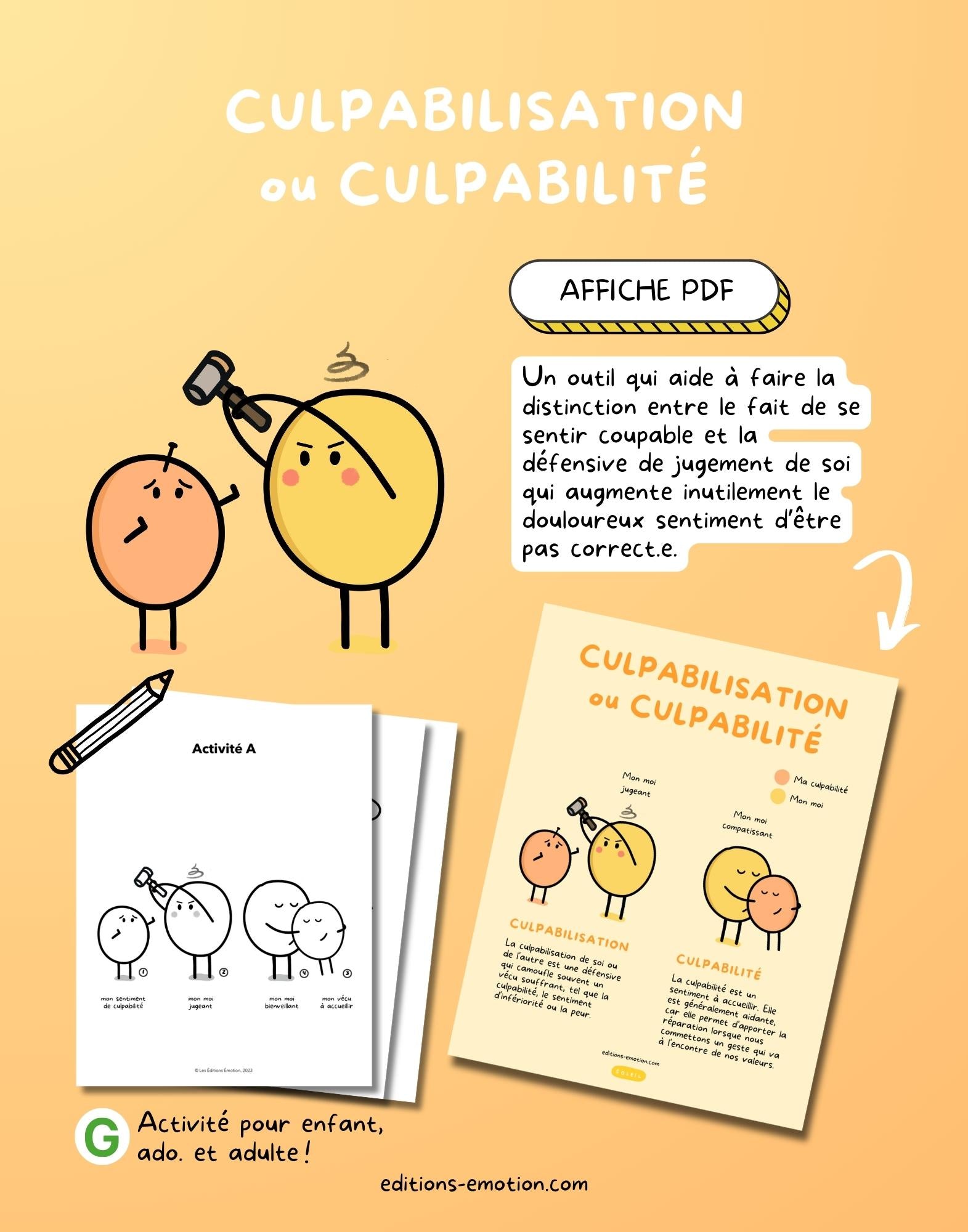 Affiche - Culpabilisation ou culpabilité | Les Éditions Émotion