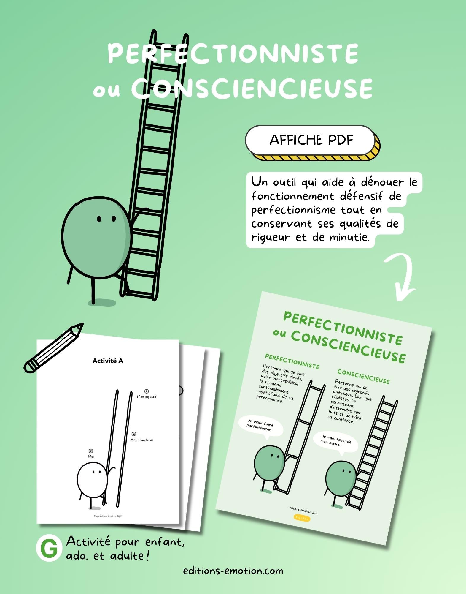 Affiche - Perfectionniste ou consciencieuse | Les Éditions Émotion