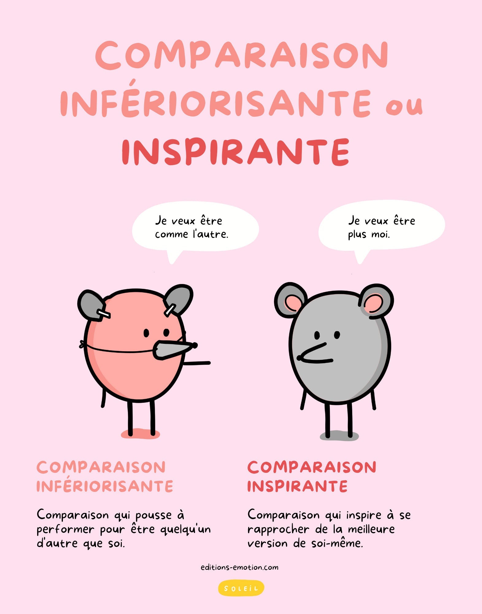 Affiche - Comparaison infériorisante ou inspirante | Les Éditions Émotion