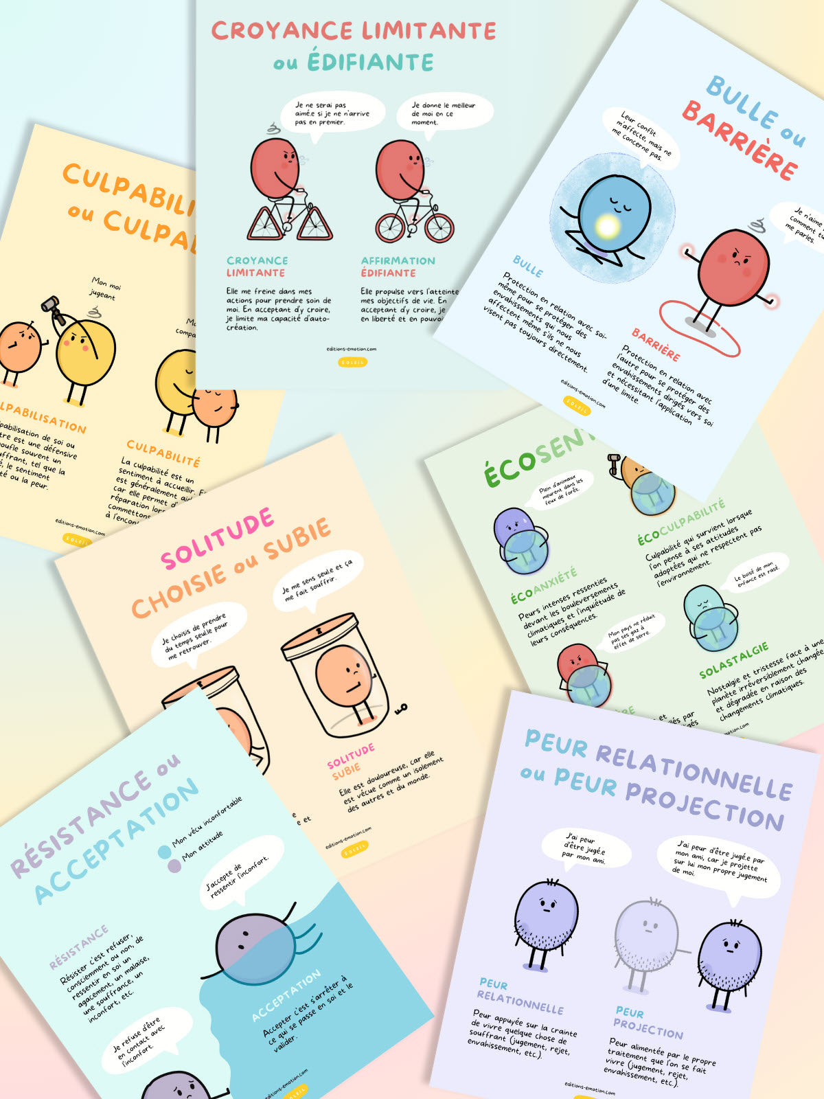 Lot des 34 affiches psychopédagogiques | Les Éditions Émotion