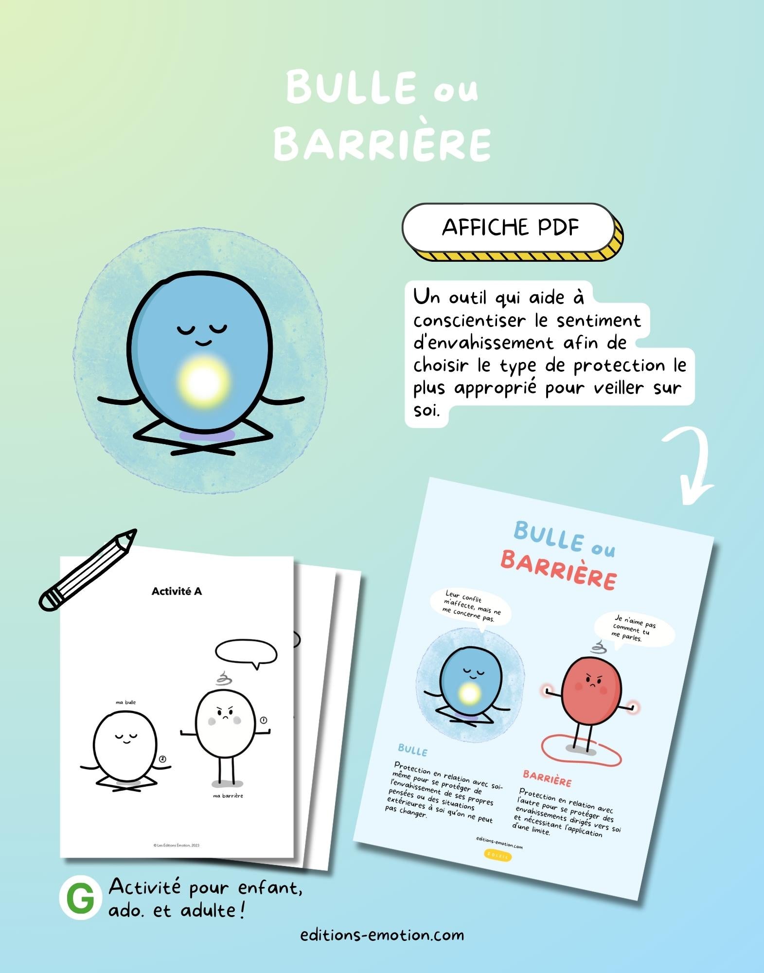 Affiche - Bulle ou barrière | Les Éditions Émotion