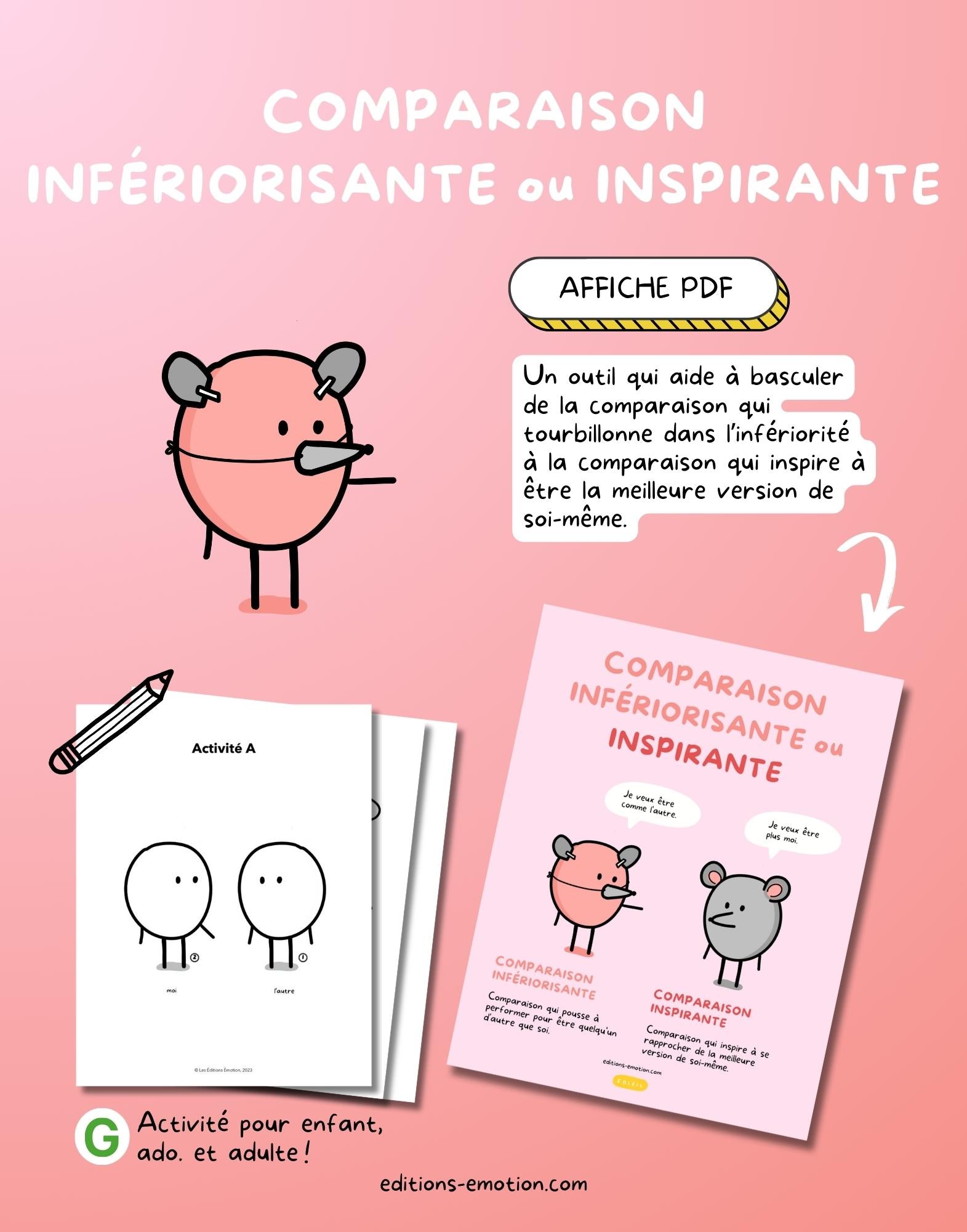 Affiche - Comparaison infériorisante ou inspirante | Les Éditions Émotion