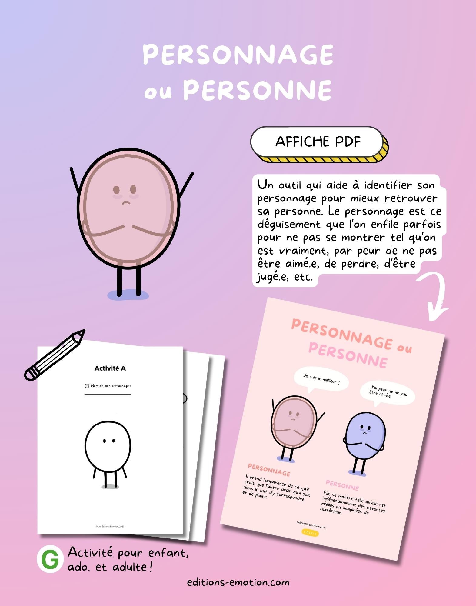 Affiche - Personnage ou personne | Les Éditions Émotion