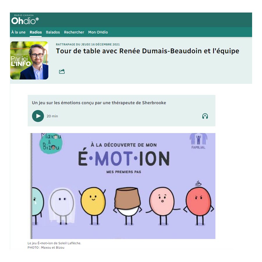 Un jeu sur les émotions conçu par une thérapeute de Sherbrooke | Éditions Émotion