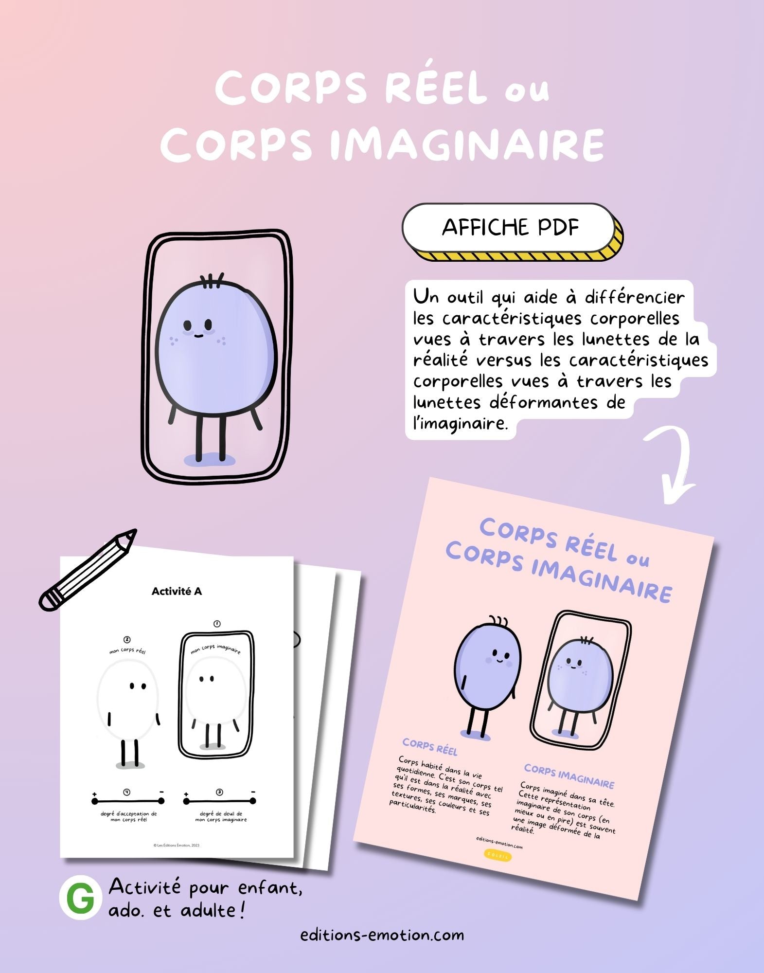 Affiche - Corps réel ou corps imaginaire | Les Éditions Émotion