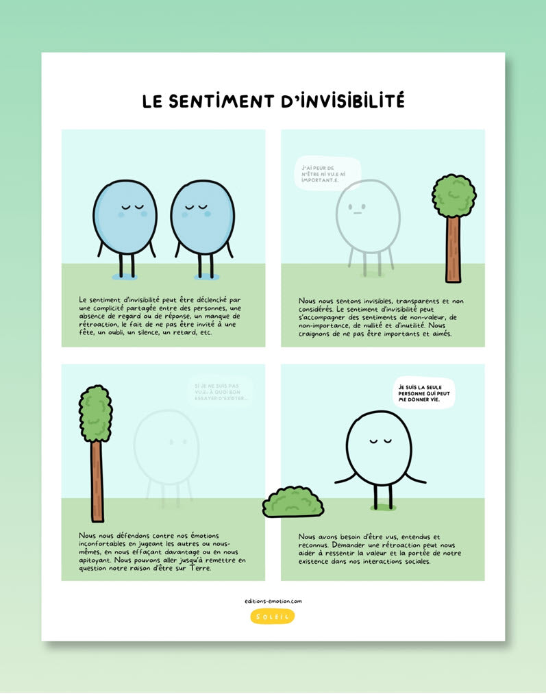 Les sentiment en BD - Invisibilité | Éditions Émotion