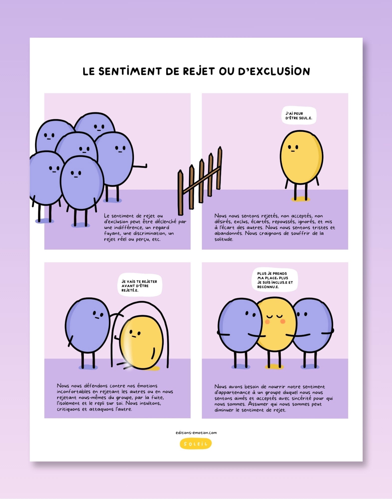 Les sentiment en BD - Rejet ou exclusion | Éditions Émotion