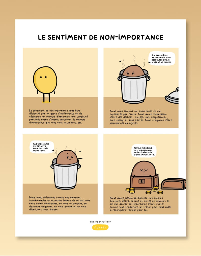 Les sentiment en BD - Non-importance | Éditions Émotion