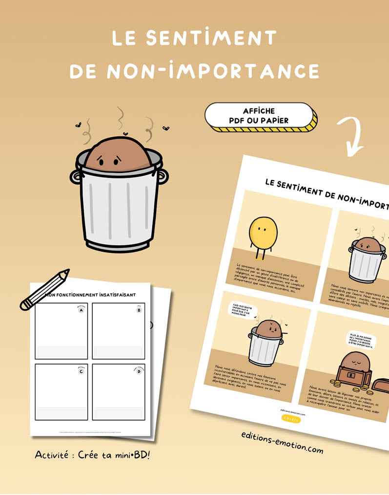 Les sentiment en BD - Non-importance | Éditions Émotion