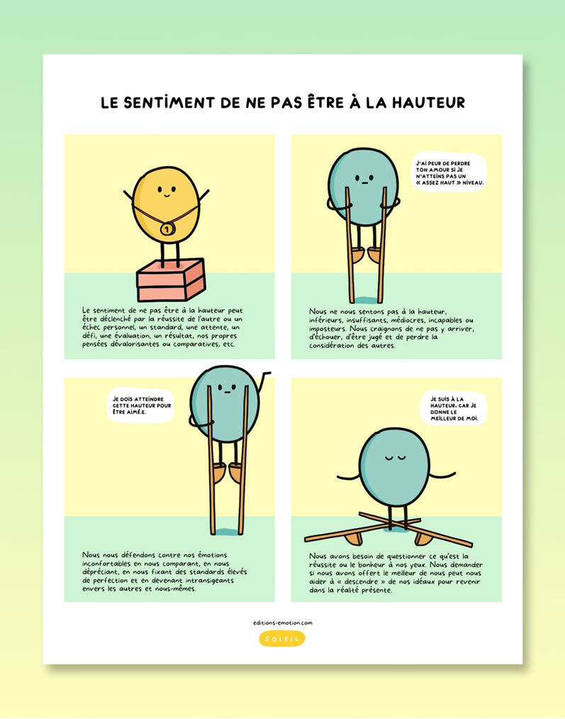 Les sentiment en BD - Ne pas être à la hauteur | Éditions Émotion